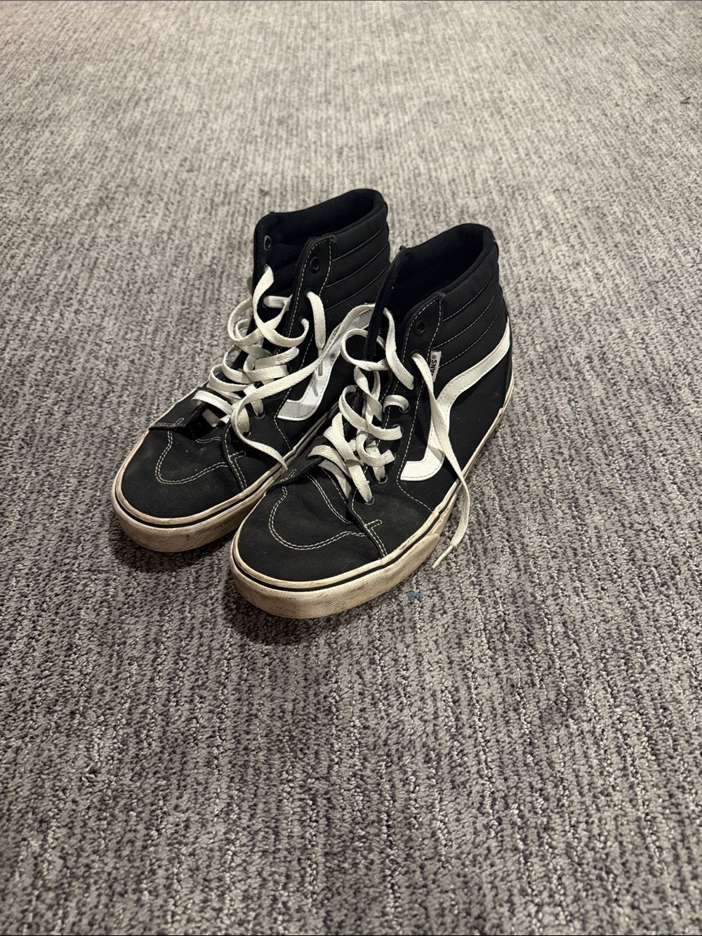 Vans Black and White High-Top Skate Sneakers